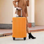 3 Piece Hard Case Luggage Set - Black & Orange