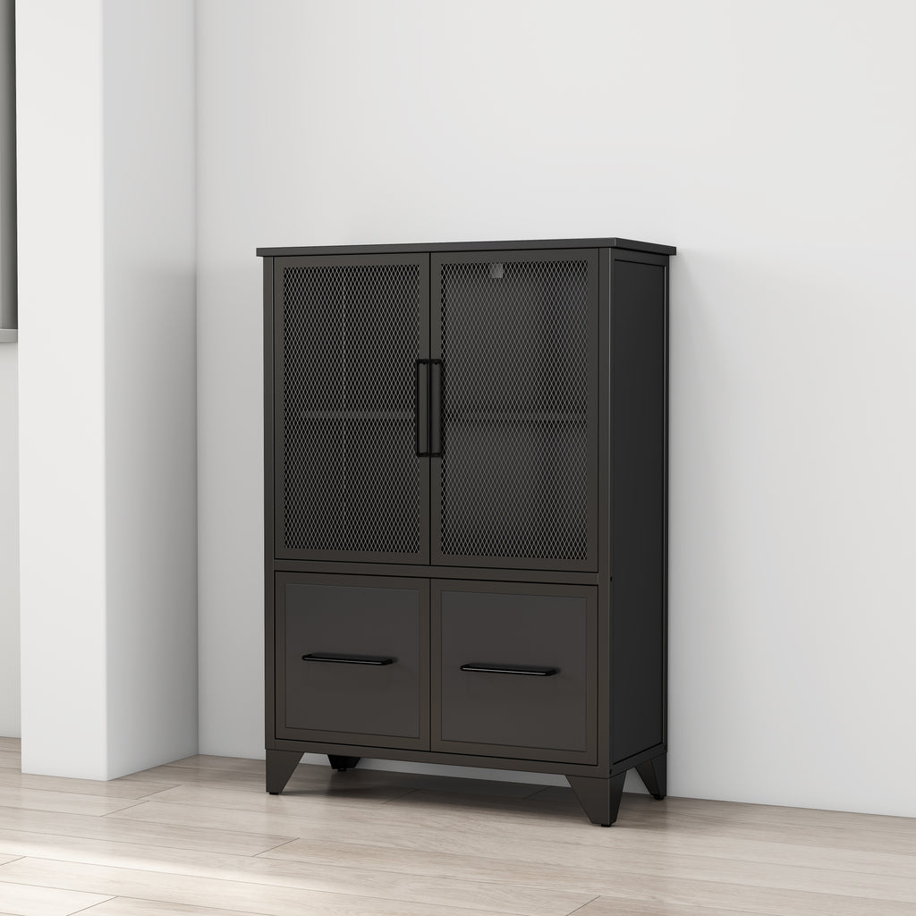 Storage Cabinet With 4 Iron Doors