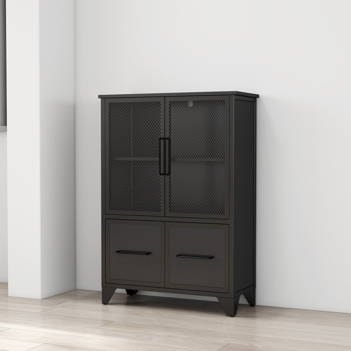 Storage Cabinet With 4 Iron Doors