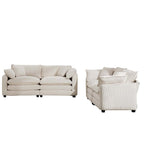 Modern Fabric Living Room Sofa Two Pieces Set