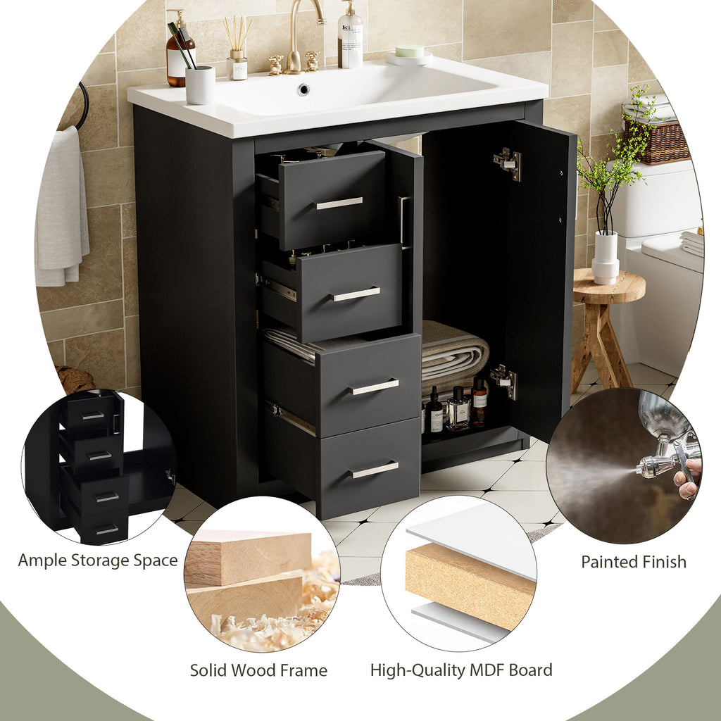 30'' Bathroom Vanity with Ceramic Sink Combo