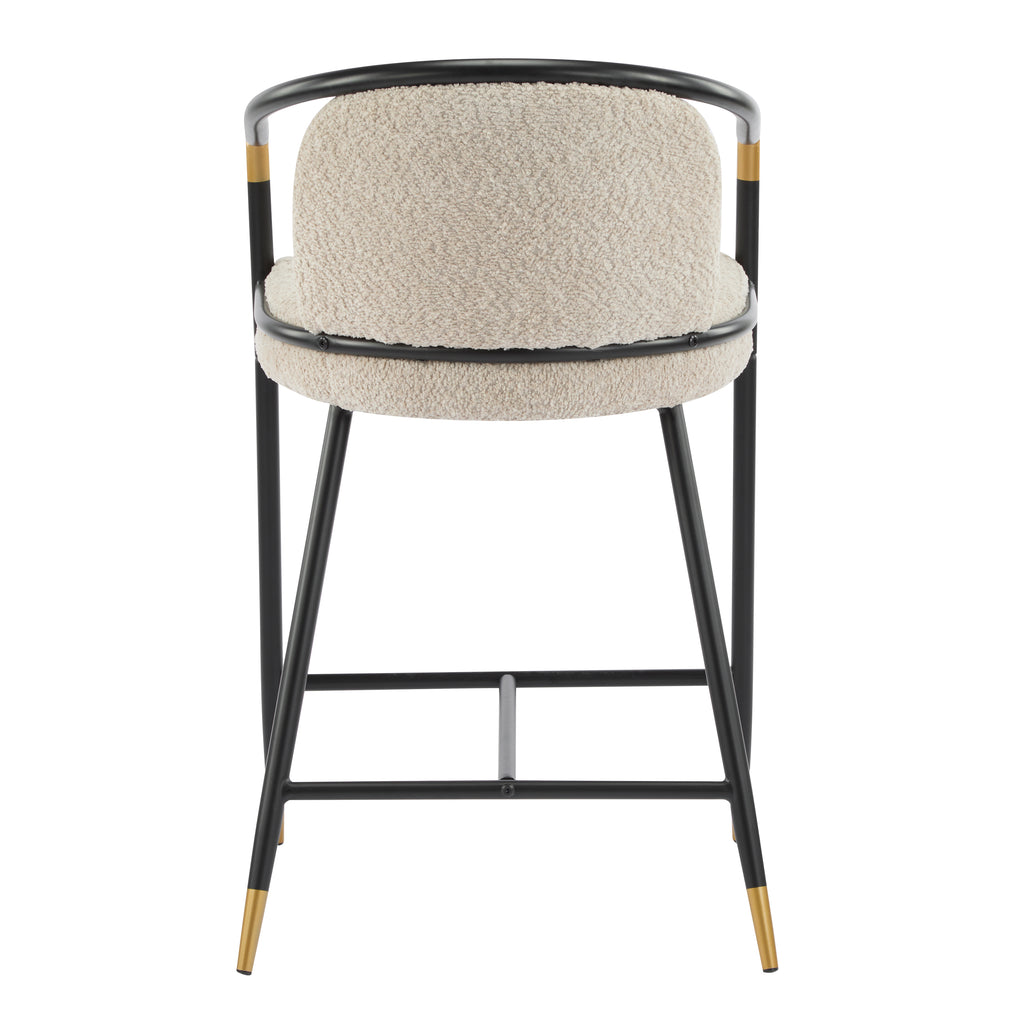 26" H Upholstered Counter Stool Set of 2 - Almond