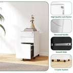 3-Drawer Mobile File Cabinet with Lock