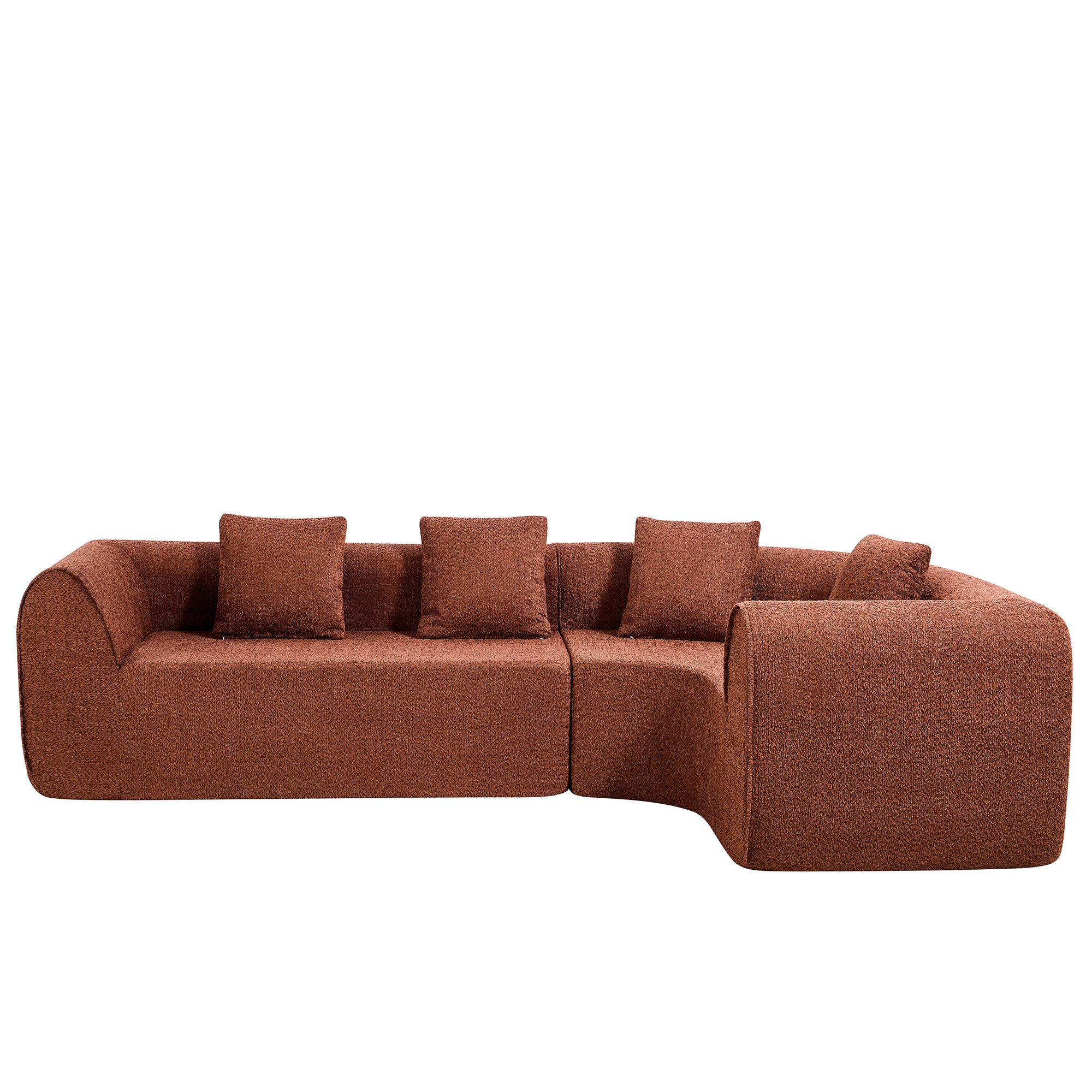 110" Modern Curved L-Shaped Modular Sectional Sofa