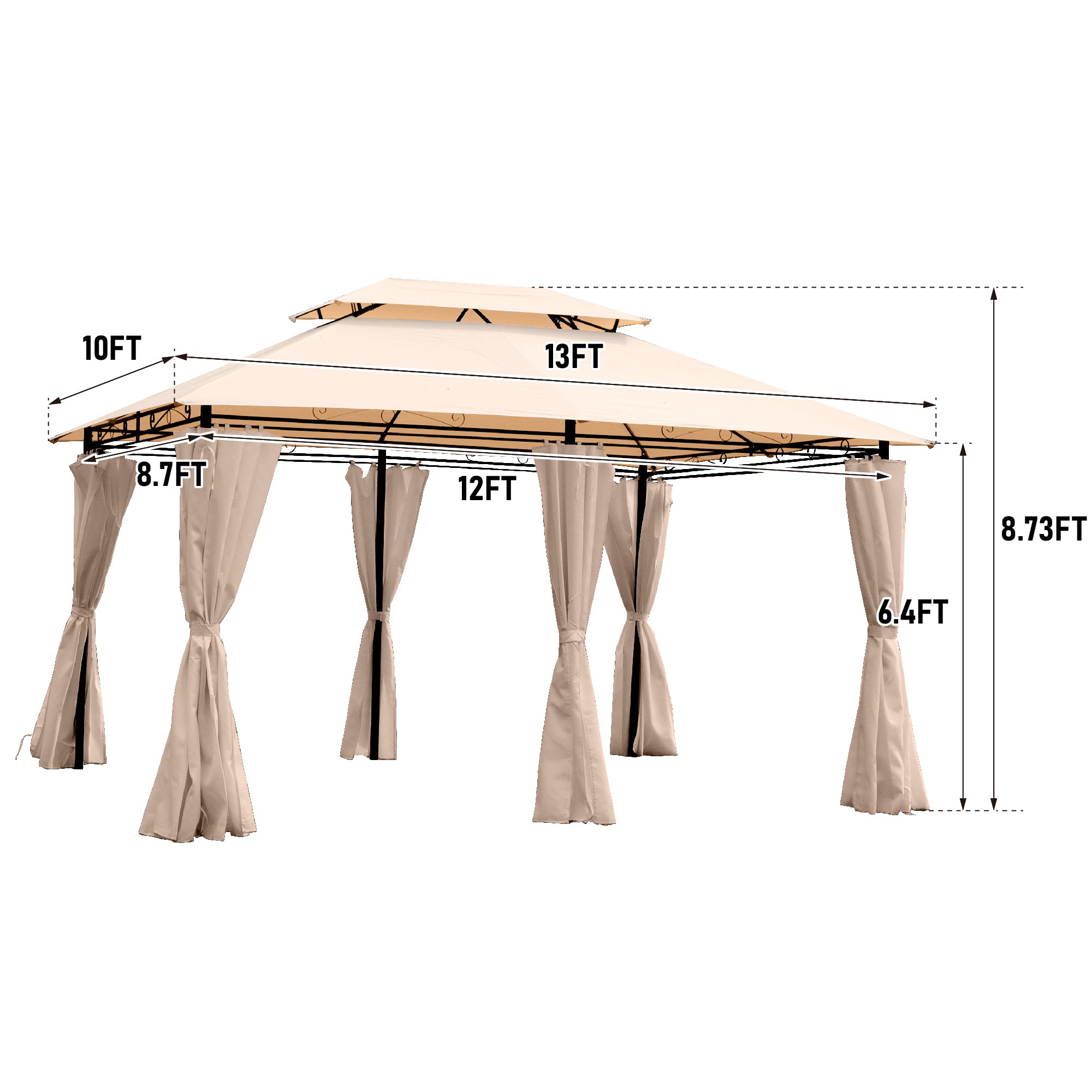 13x10 Outdoor Patio Gazebo Canopy Tent