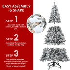 5FT Flocked Christmas Tree with 150 Warm White Lights