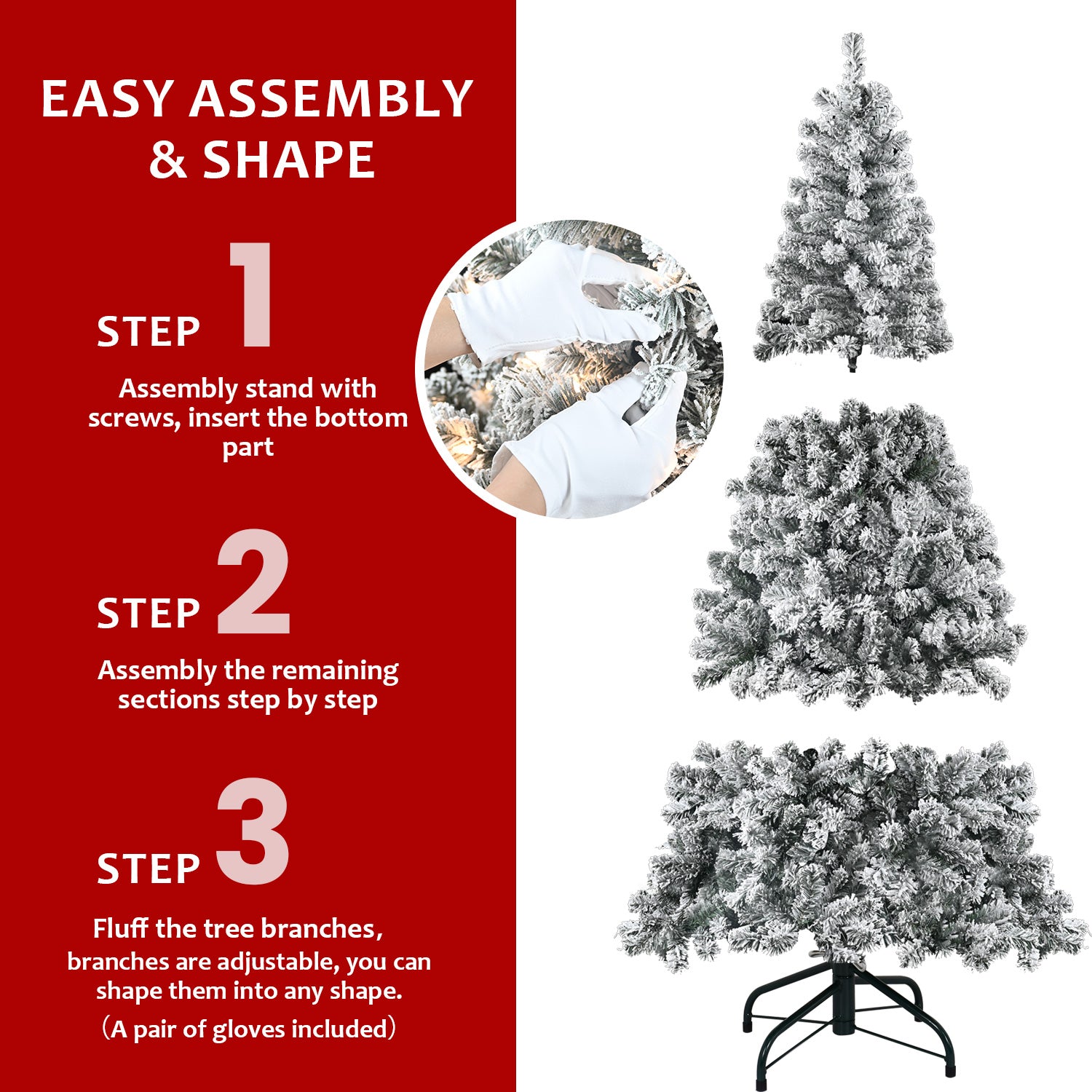 5FT Flocked Christmas Tree with 150 Warm White Lights