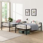 Twin Over Twin Metal Bunk Bed with Trundle
