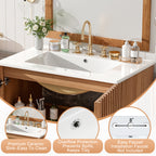 29.9-Inch Traditional Bathroom Vanity with Ceramic Sink