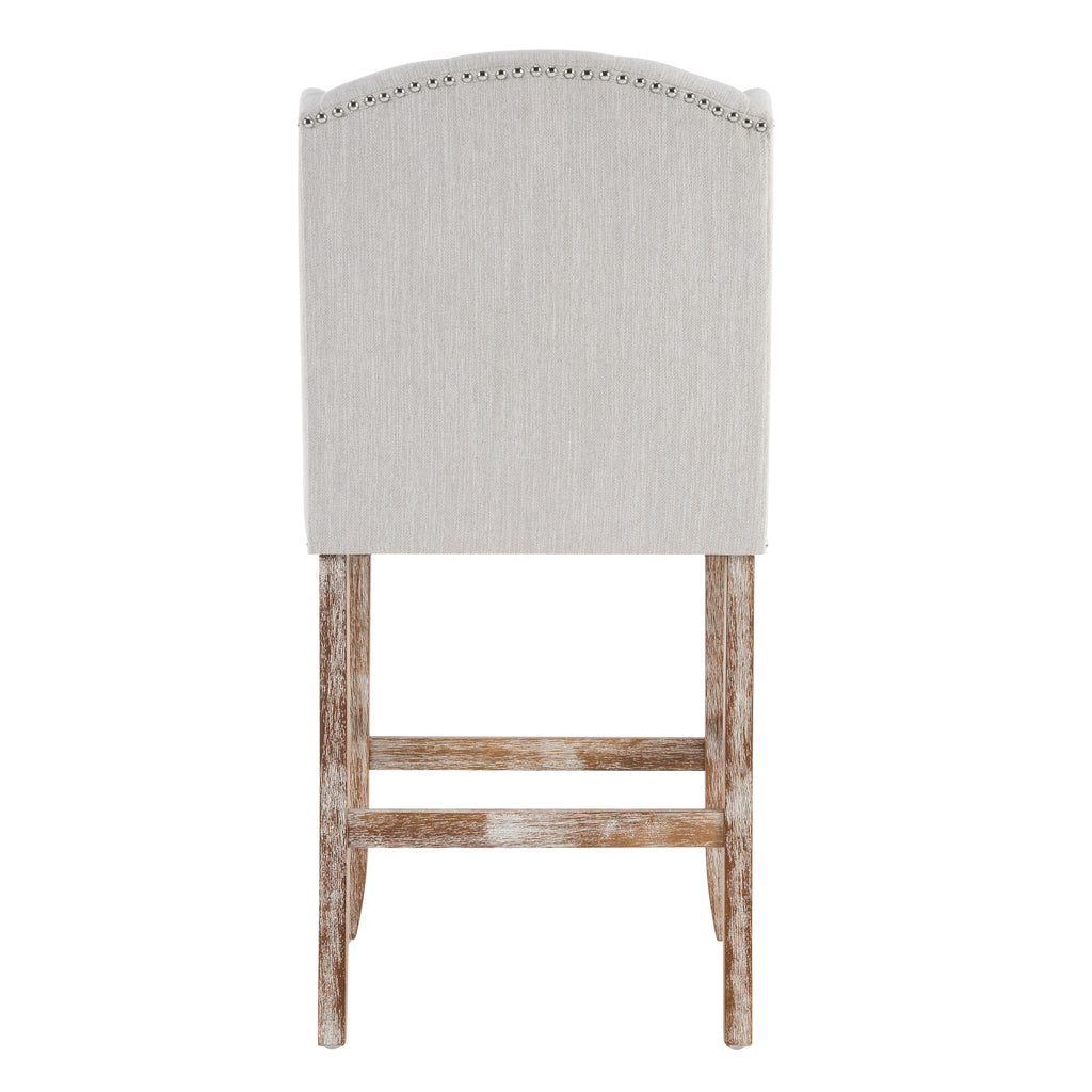 Vienna Contemporary Fabric Tufted Wingback Counter Stools