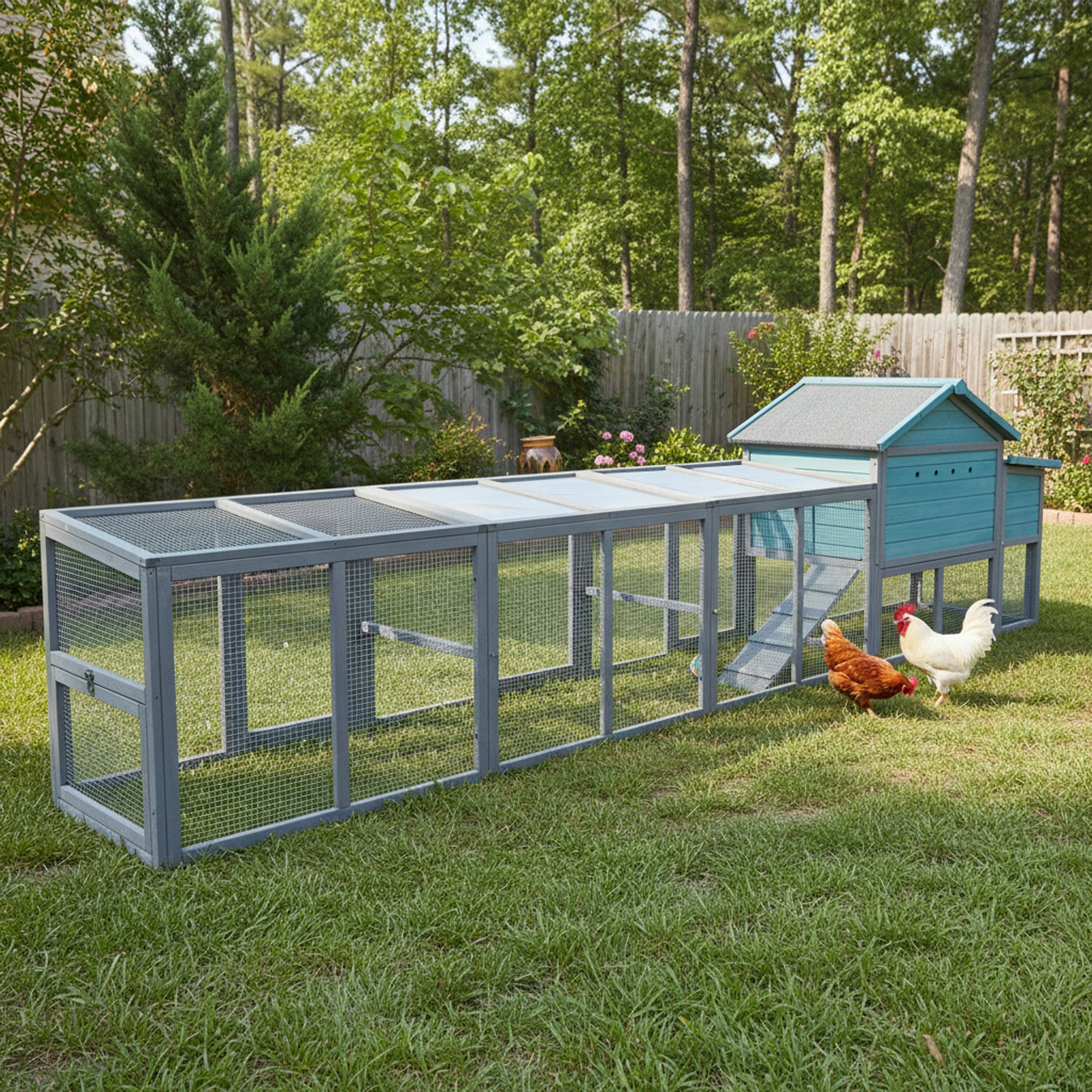 141" Large Wooden Chicken Coop