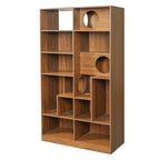 Modern 2 IN 1 Wood Bookshelf Cat House