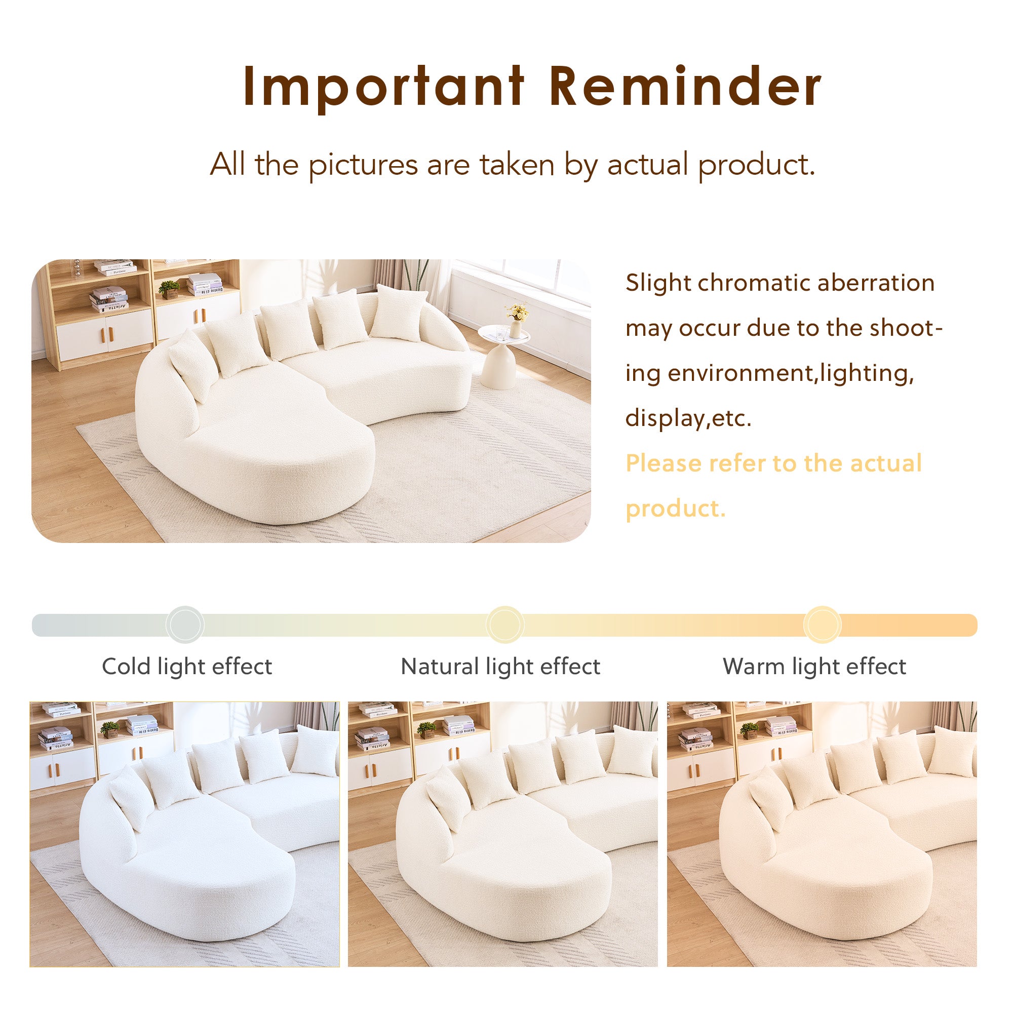 New Boneless L-Shape Sectional Sofa with Curved Chaise