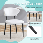 White Minimalist Ergonomic Dining Chair Set of 4