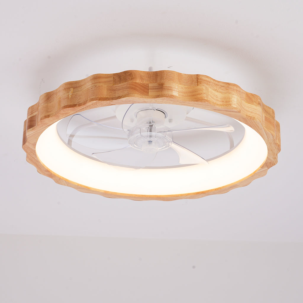 20" Plum Blossom Flush Mount Ceiling Fan With Lights and Remote