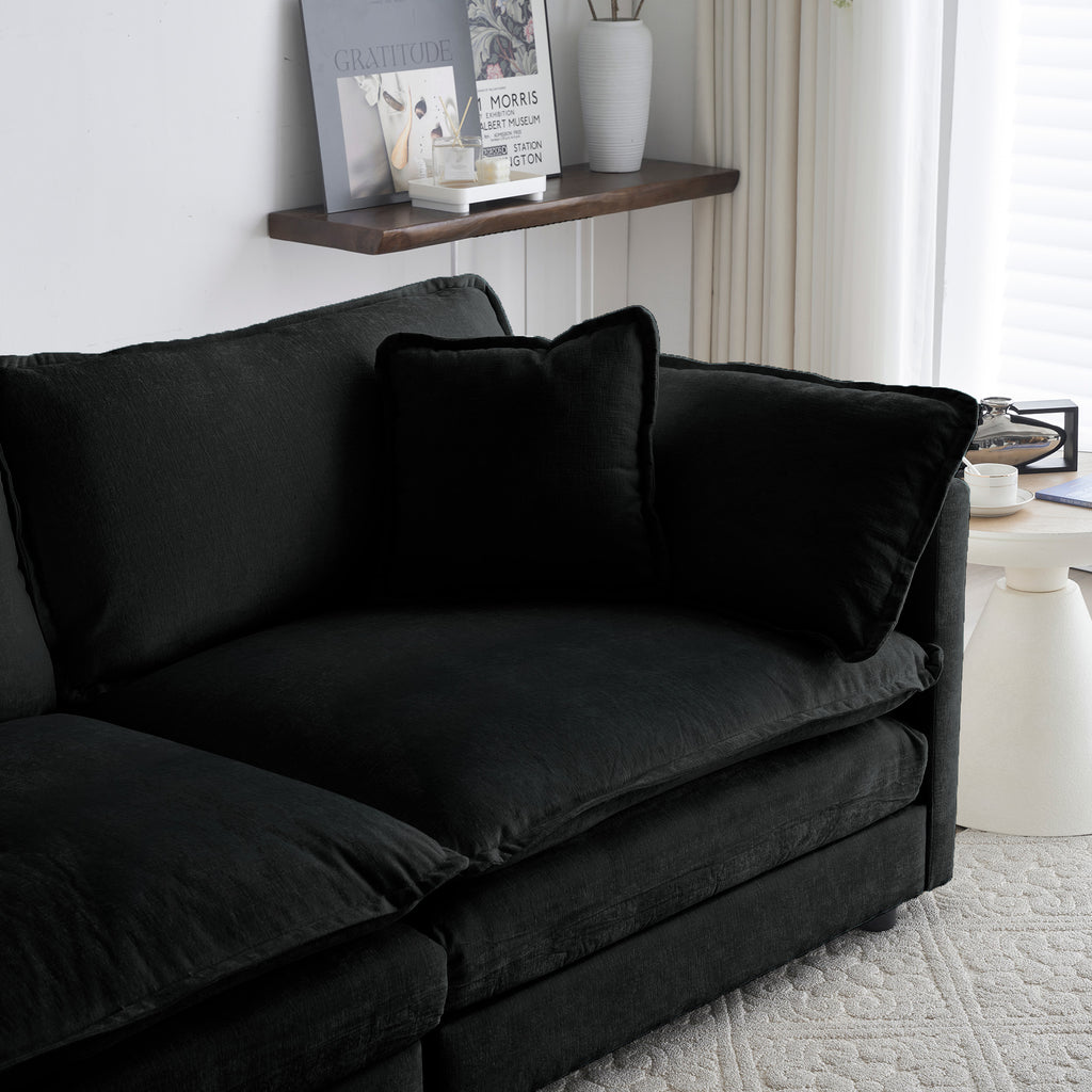 Chenille Fabric Ottomans Footrest