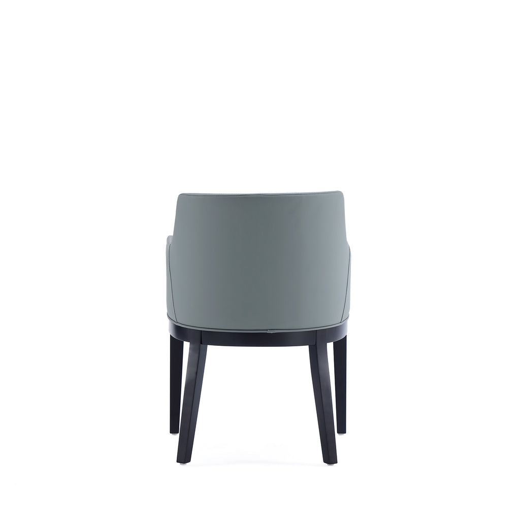 Gansevoort Wood Vegan Leather Armchair in Pewter