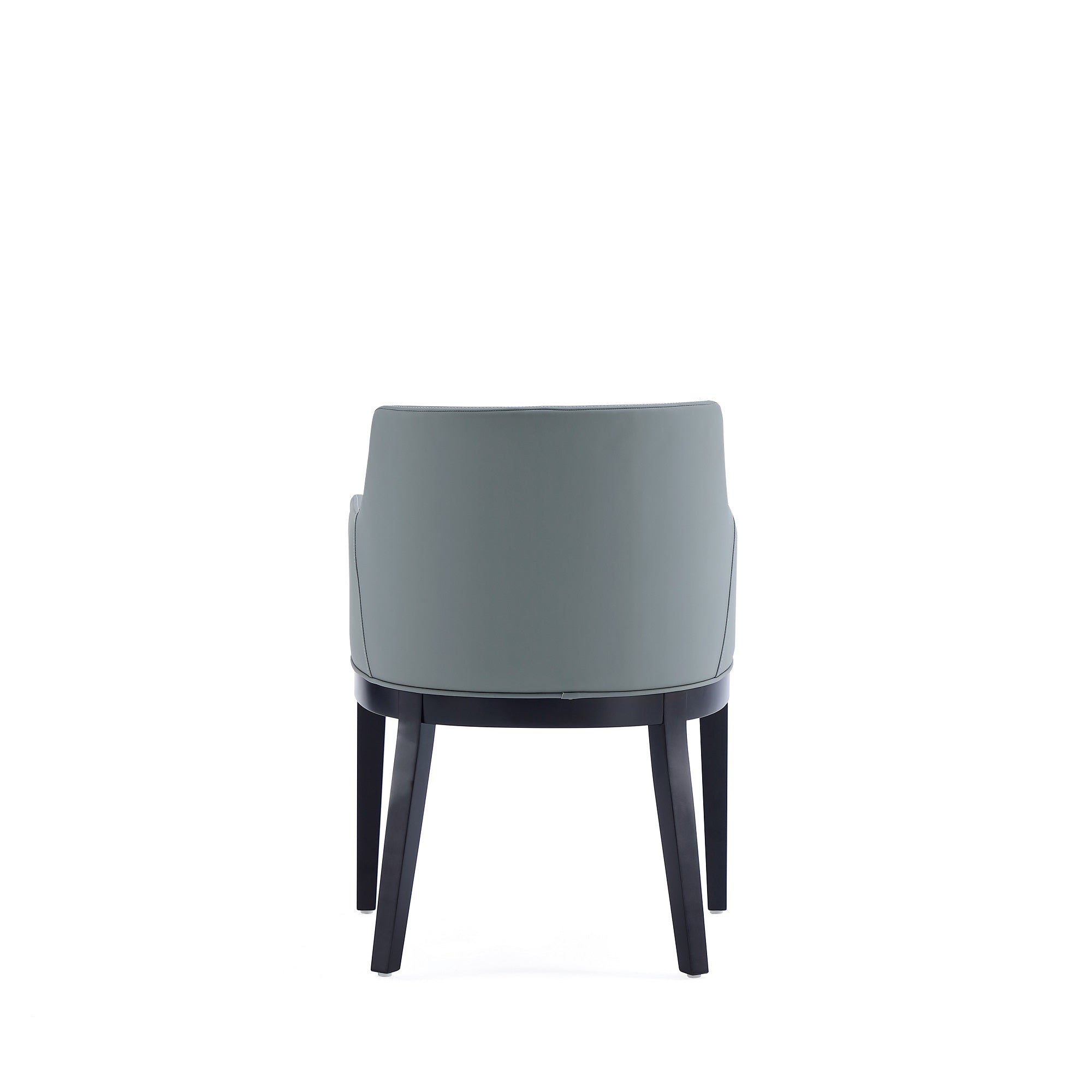 Gansevoort Wood Vegan Leather Armchair in Pewter