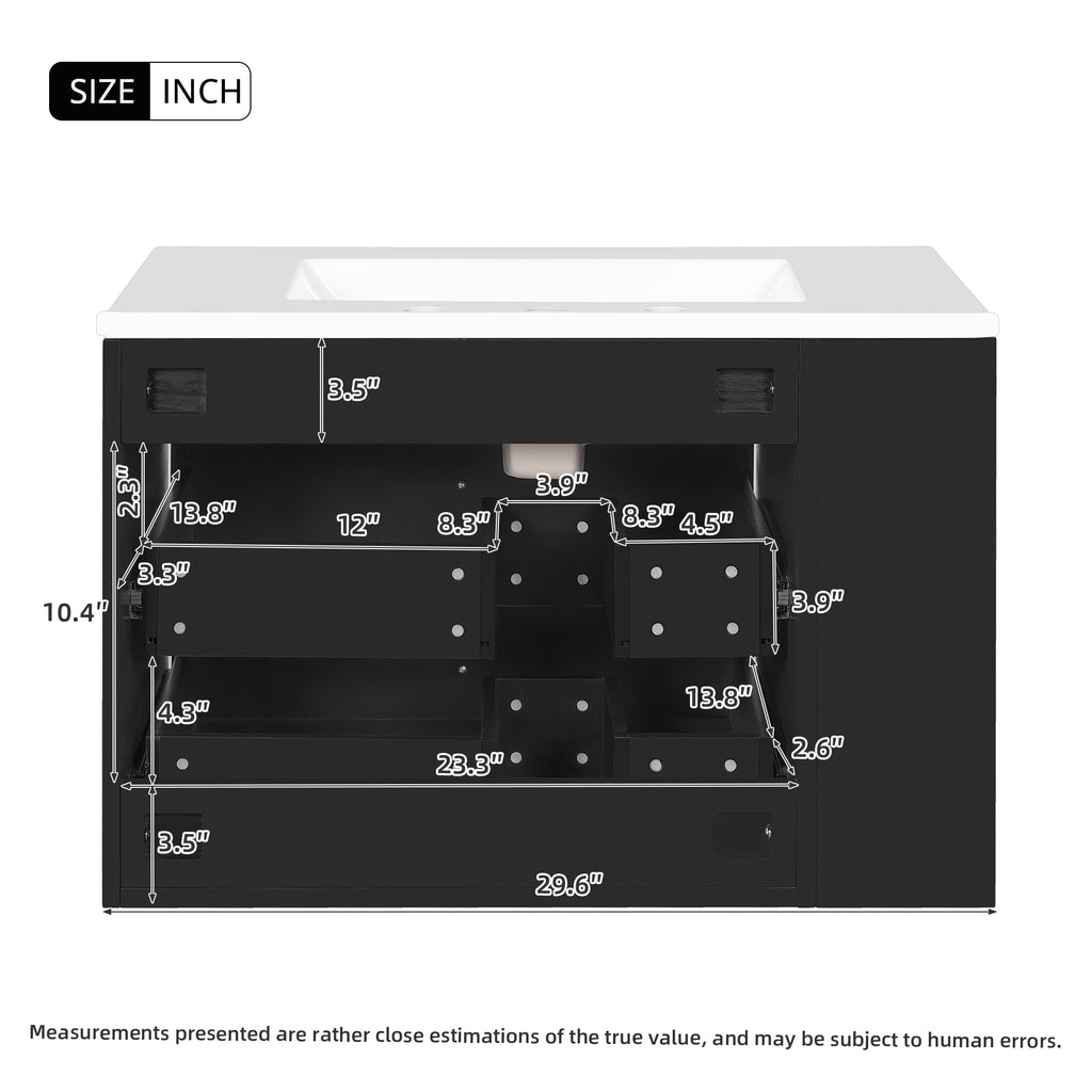 30'' Wall Mounted Bathroom Vanity