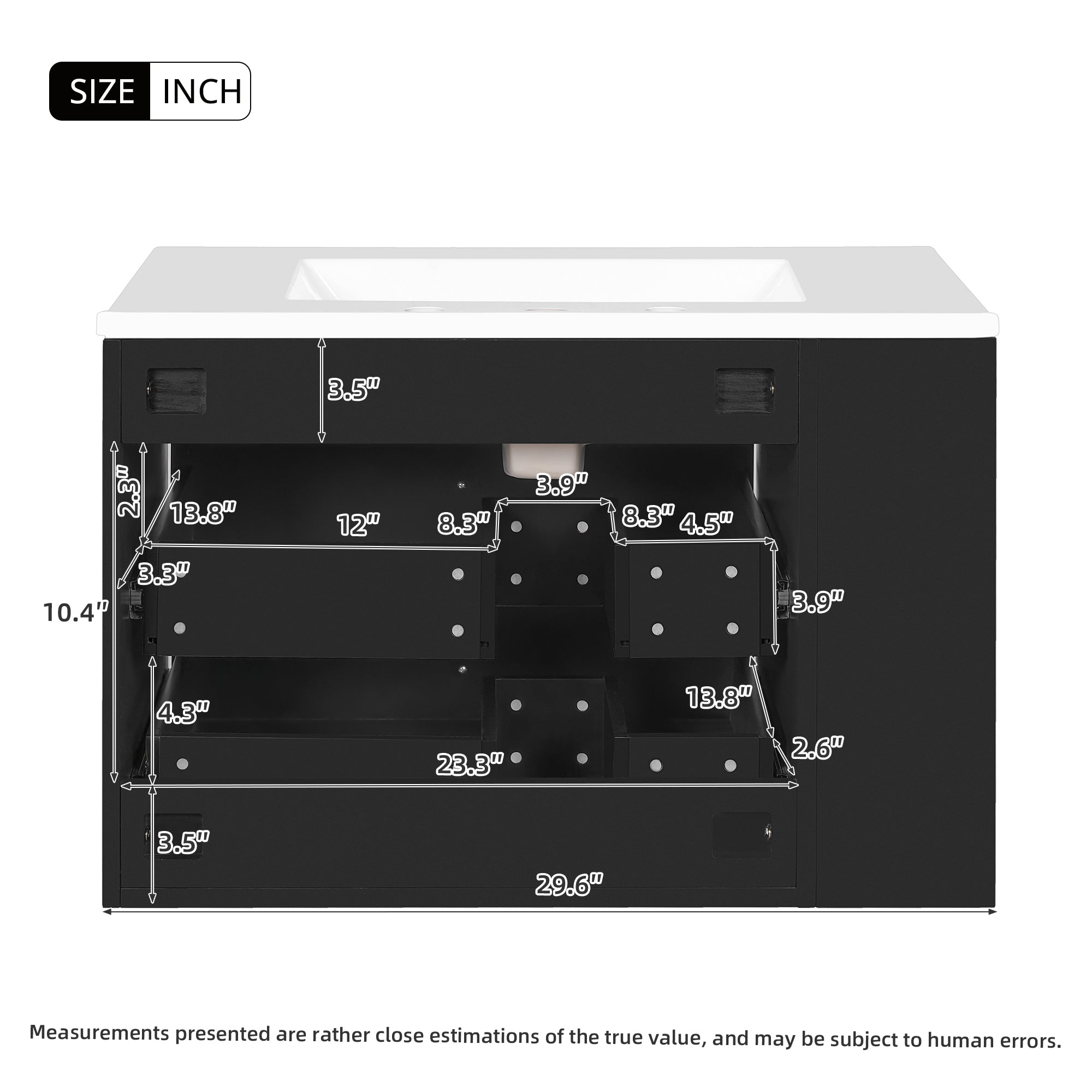 30'' Wall Mounted Bathroom Vanity
