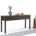 Hollander Solid Wood Wide Console Table in Warm