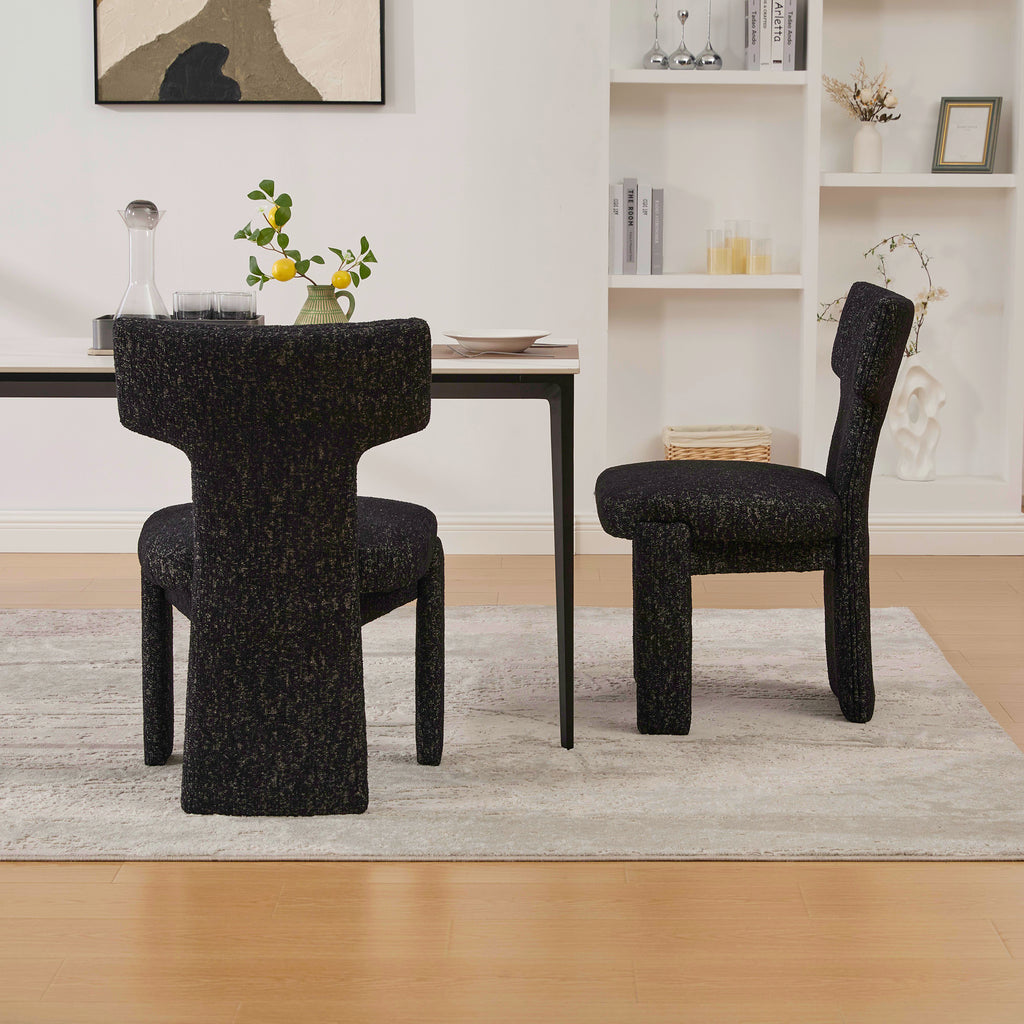 22.05" Wide Modern Upholstered Chenille Dining Chair Set of 2