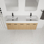60" Floating Double Sink Bathroom Vanity with Extra-Large Storage