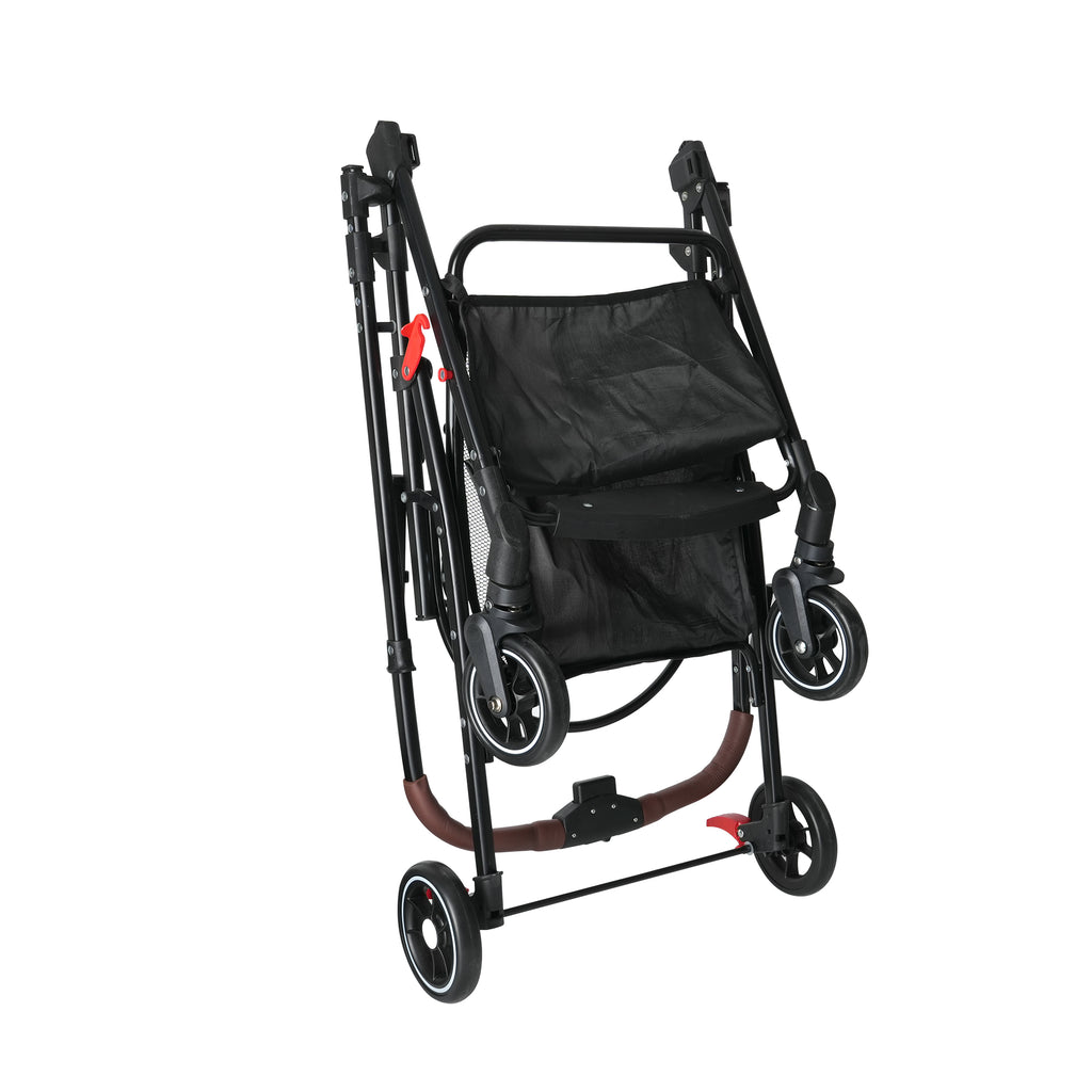 4-Wheel Foldable Pet Stroller for Dogs & Cats