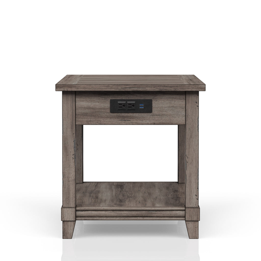 End Table with Storage Drawer & USB Ports