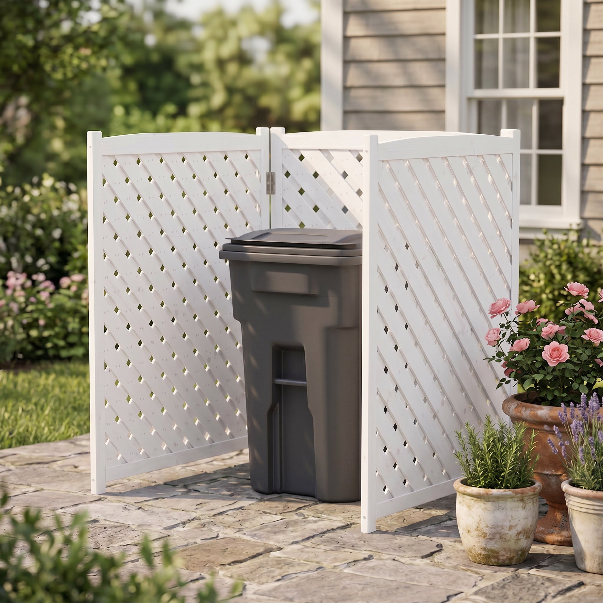 3-Panel Outdoor Air Conditioner Fence Screen