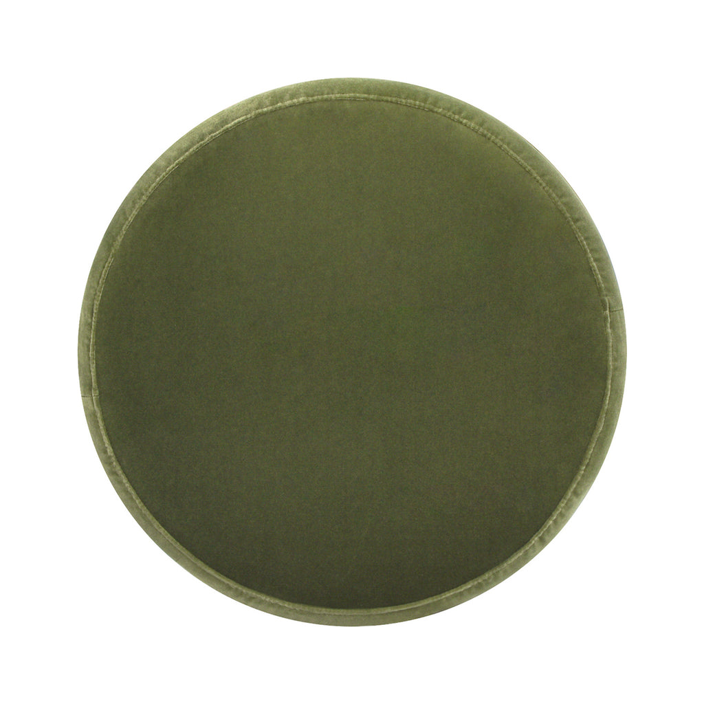Fuji 19" Oversized Round Storage Ottoman, Olive