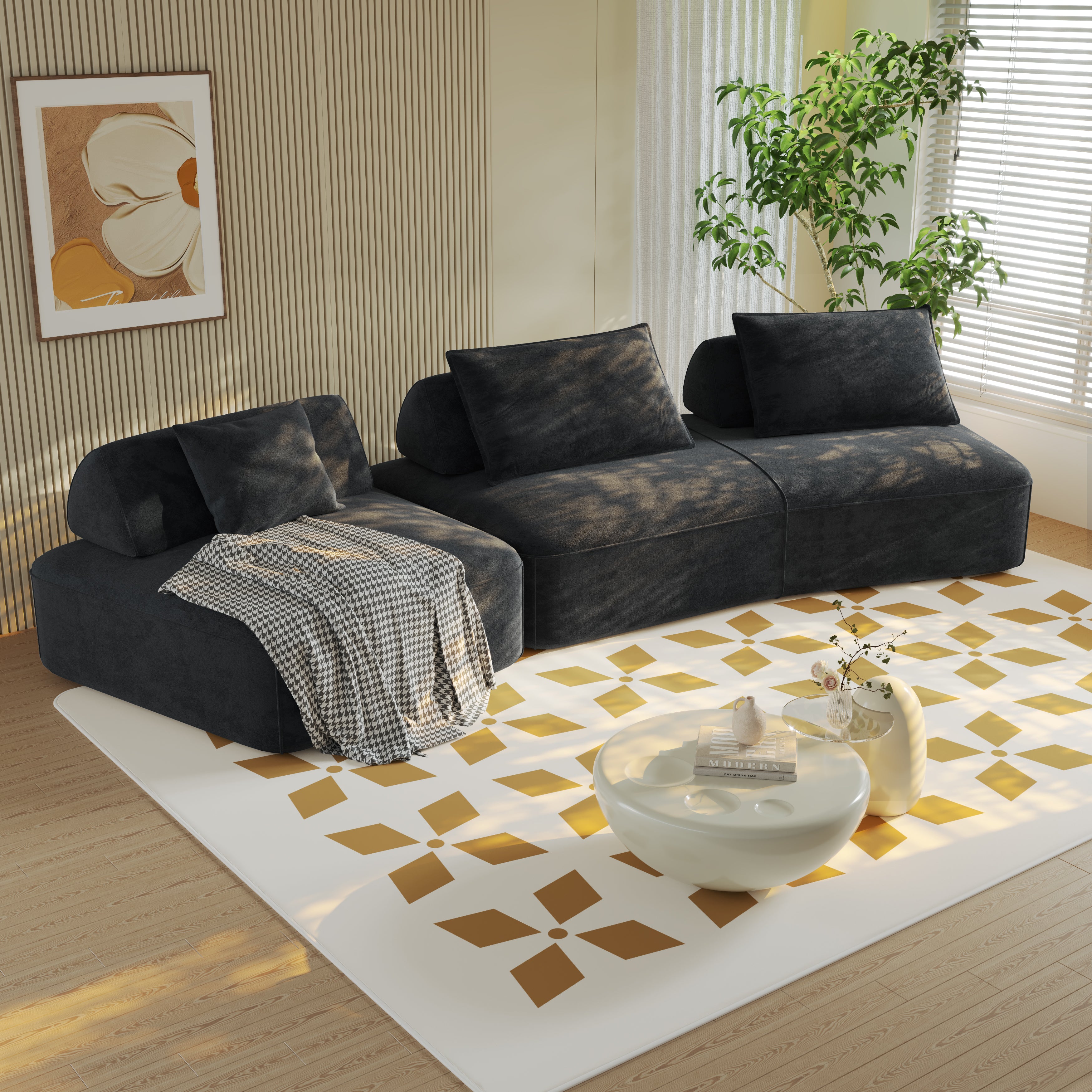 139" Modern Light Luxury Oversized Modular Sectional Sofa Set