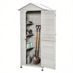 Outdoor Storage Shed with Tilted Tin Roof