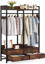 47.2" Rustic Brown Freestanding Closet Organizer