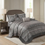 5-Piece Queen Reversible Jacquard Bedspread Set