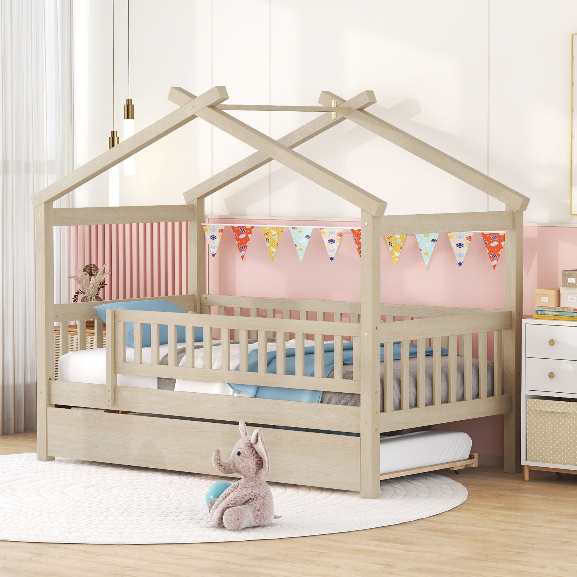 Creativity House Bed With Twin Size Trundle