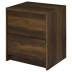Geary Dark Pine 2-Drawer Nightstand with LED Lights and USB