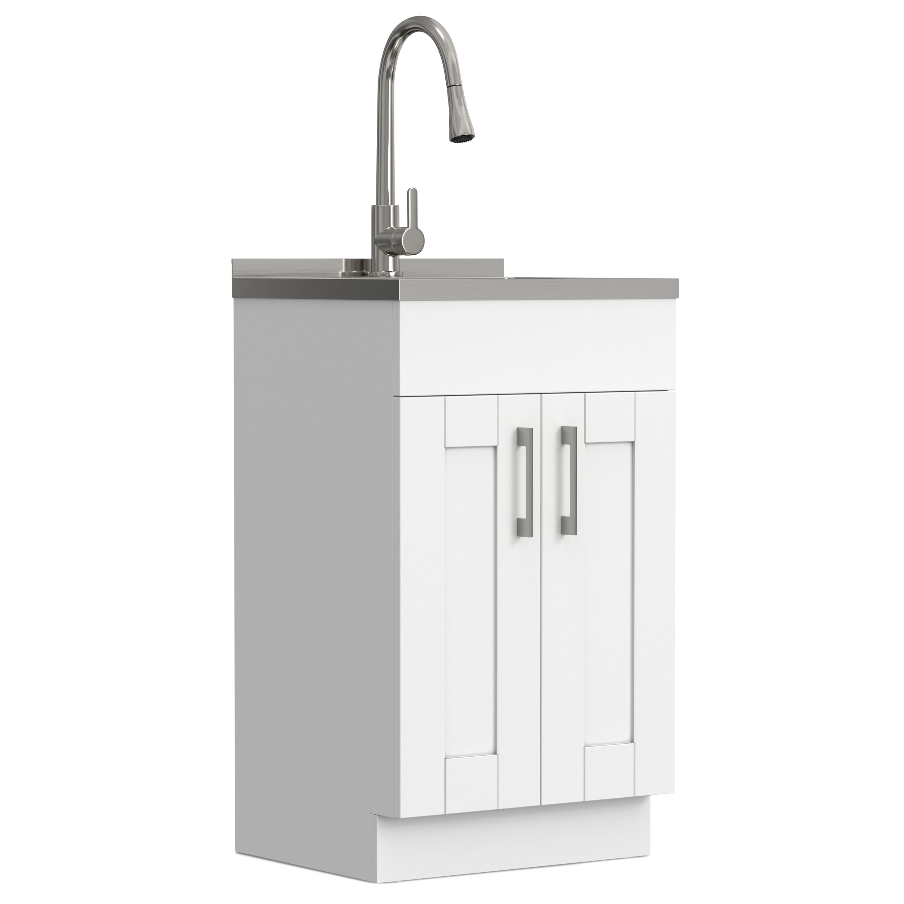 Modern Wide Shaker All-In-One 20-Inch Laundry Utility Sink and Cabinet