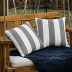 6 Pack Waterproof Outdoor Pillow Covers - Gray/White Striped
