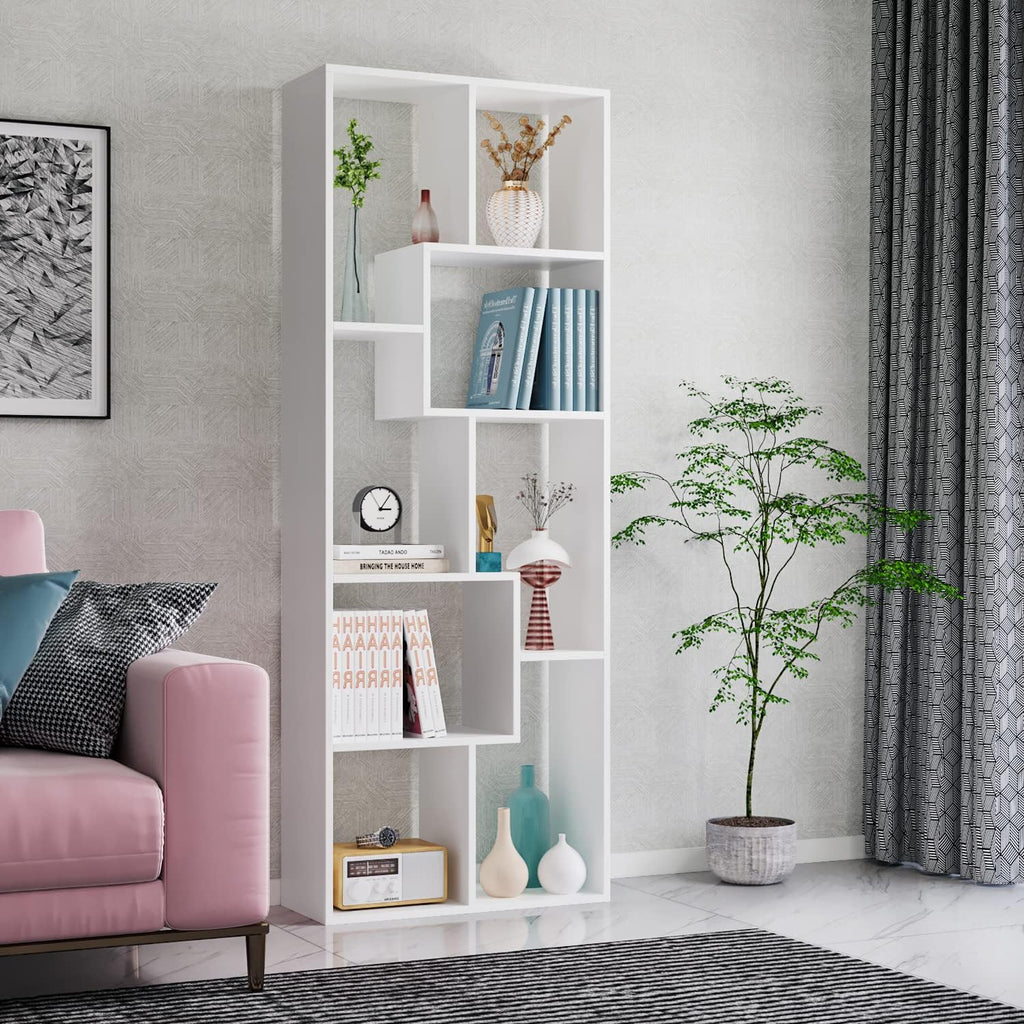 Asymmetrical Display Shelf & Bookcase, 5-Tier