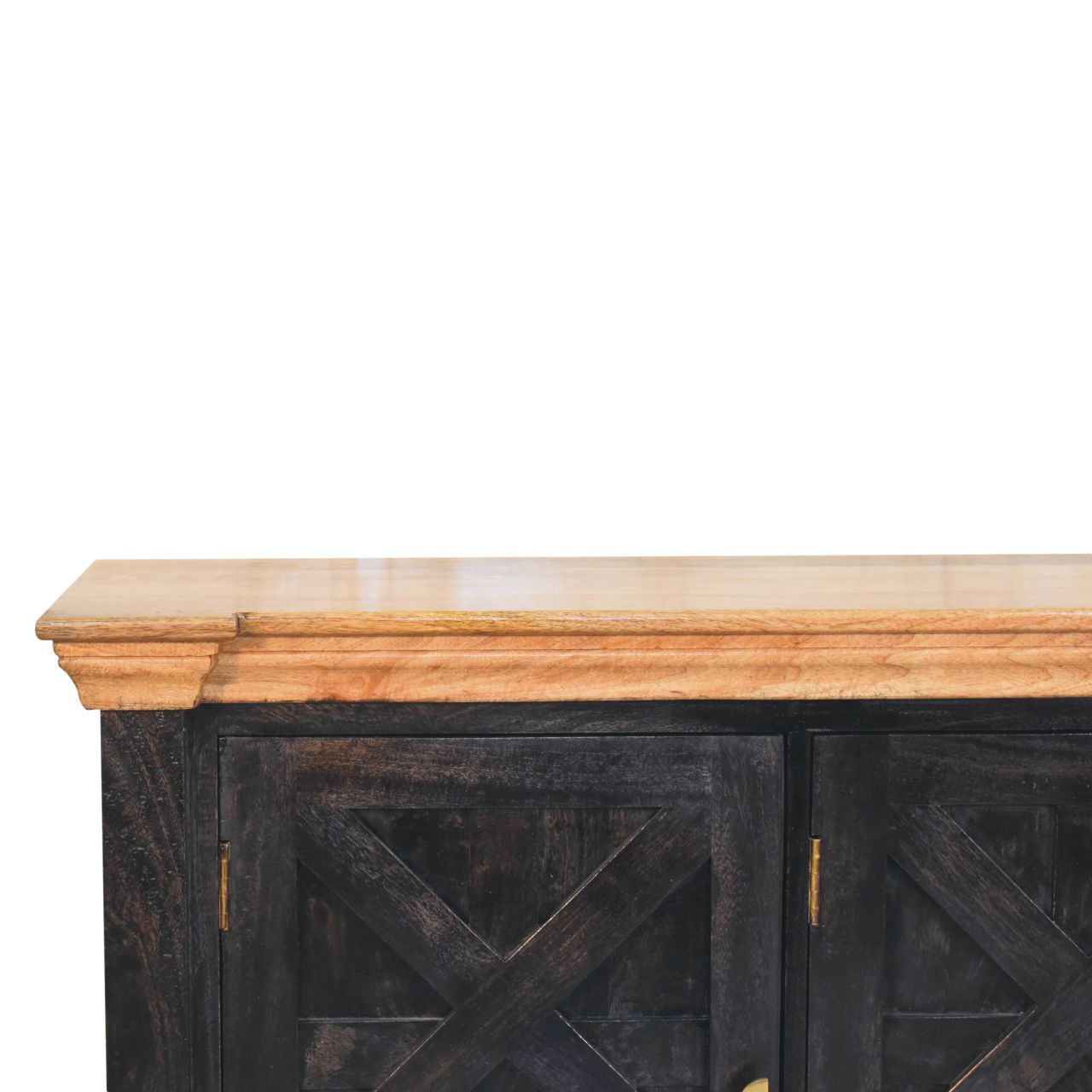 Solid Wood Regal Rustic Sideboard, 6 Compartments