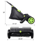 Hand Push Lawn Sweeper - 21 Inch Leaf & Grass Collector