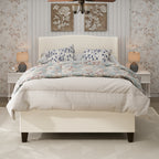 Queen Size Bed Frame with Upholstered Headboard