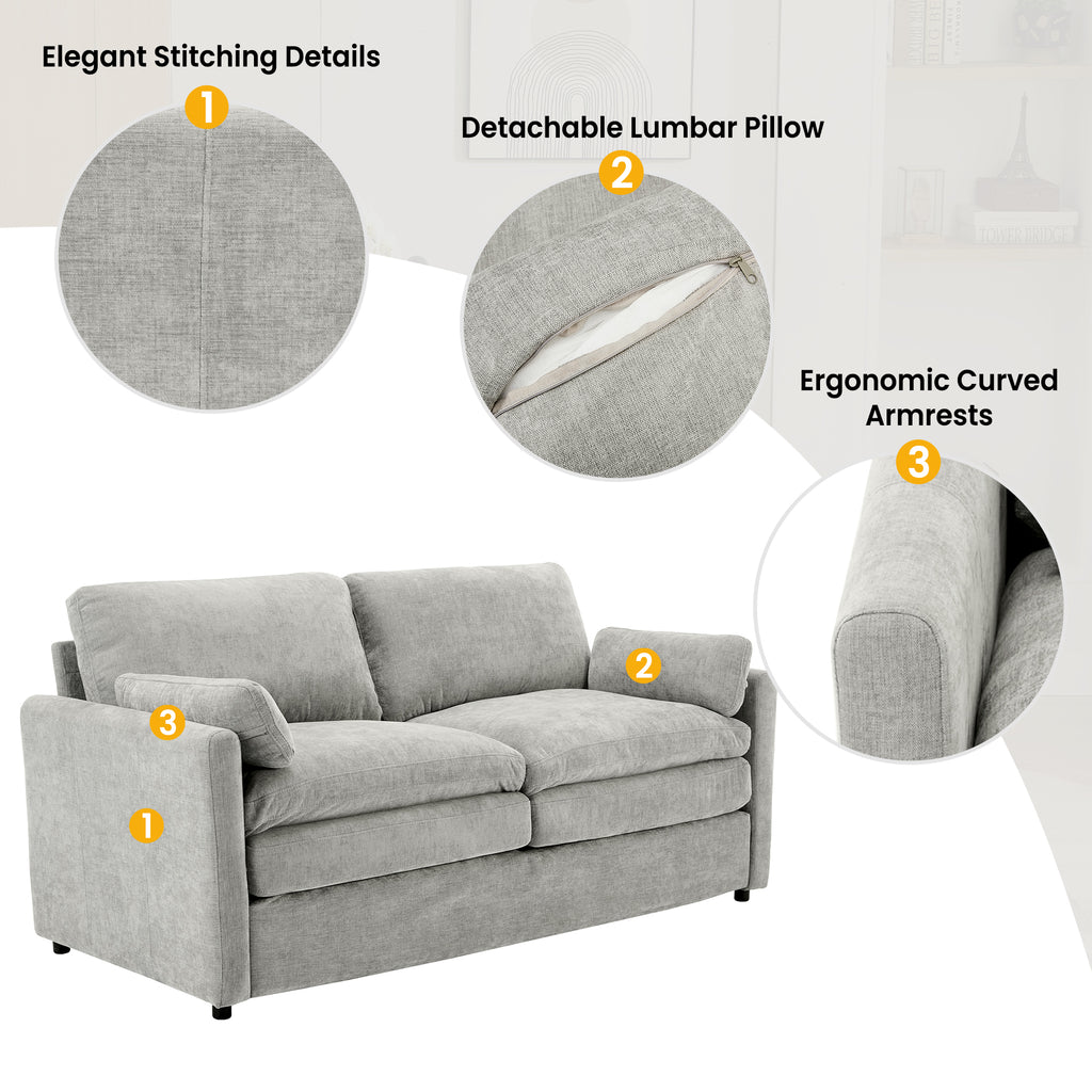 Cozy Upholstered Sofa Set - Oversized Comfortable Design