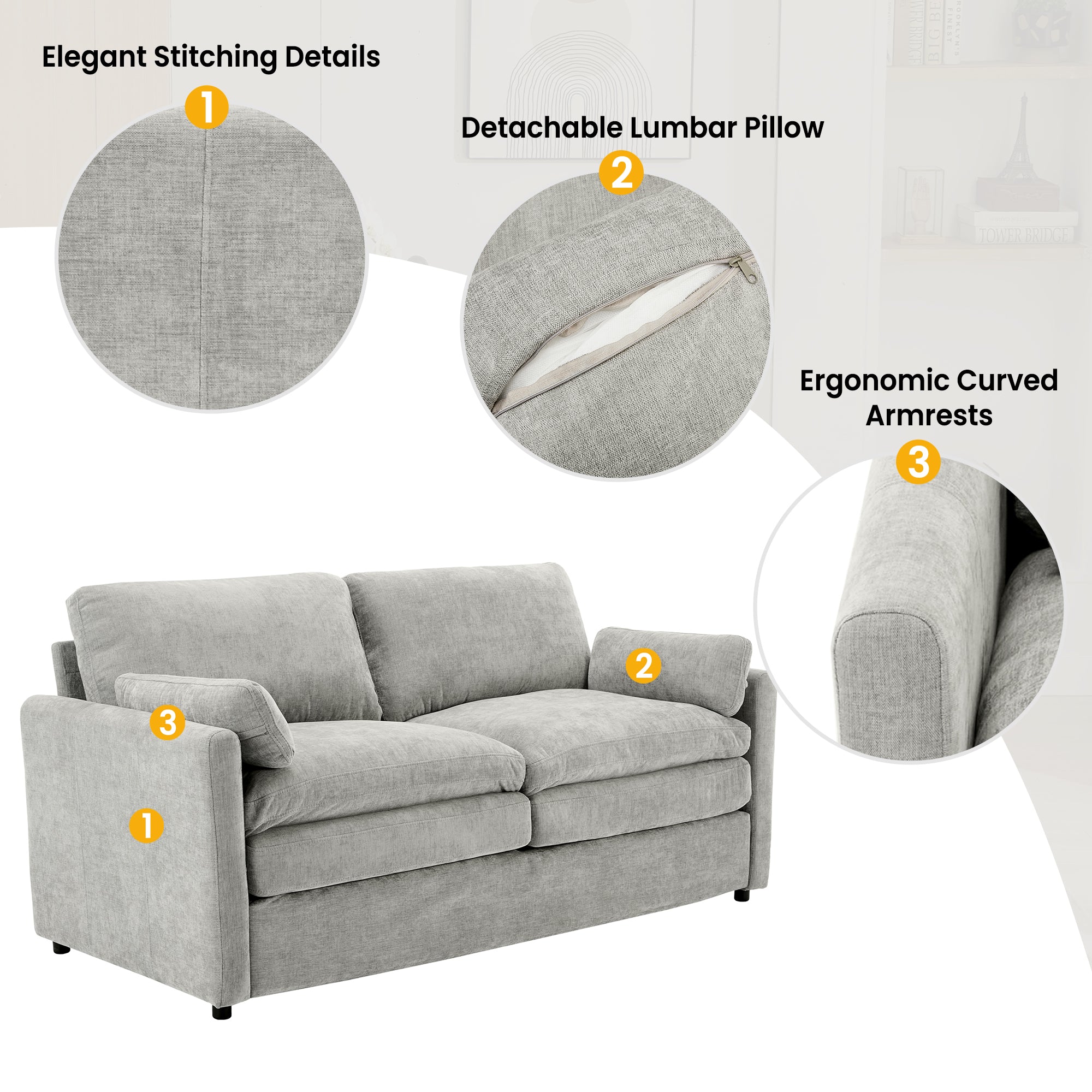 Cozy Upholstered Sofa Set - Oversized Comfortable Design