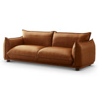 Emma Mid Century Modern Luxury Cognac Leather Sofa