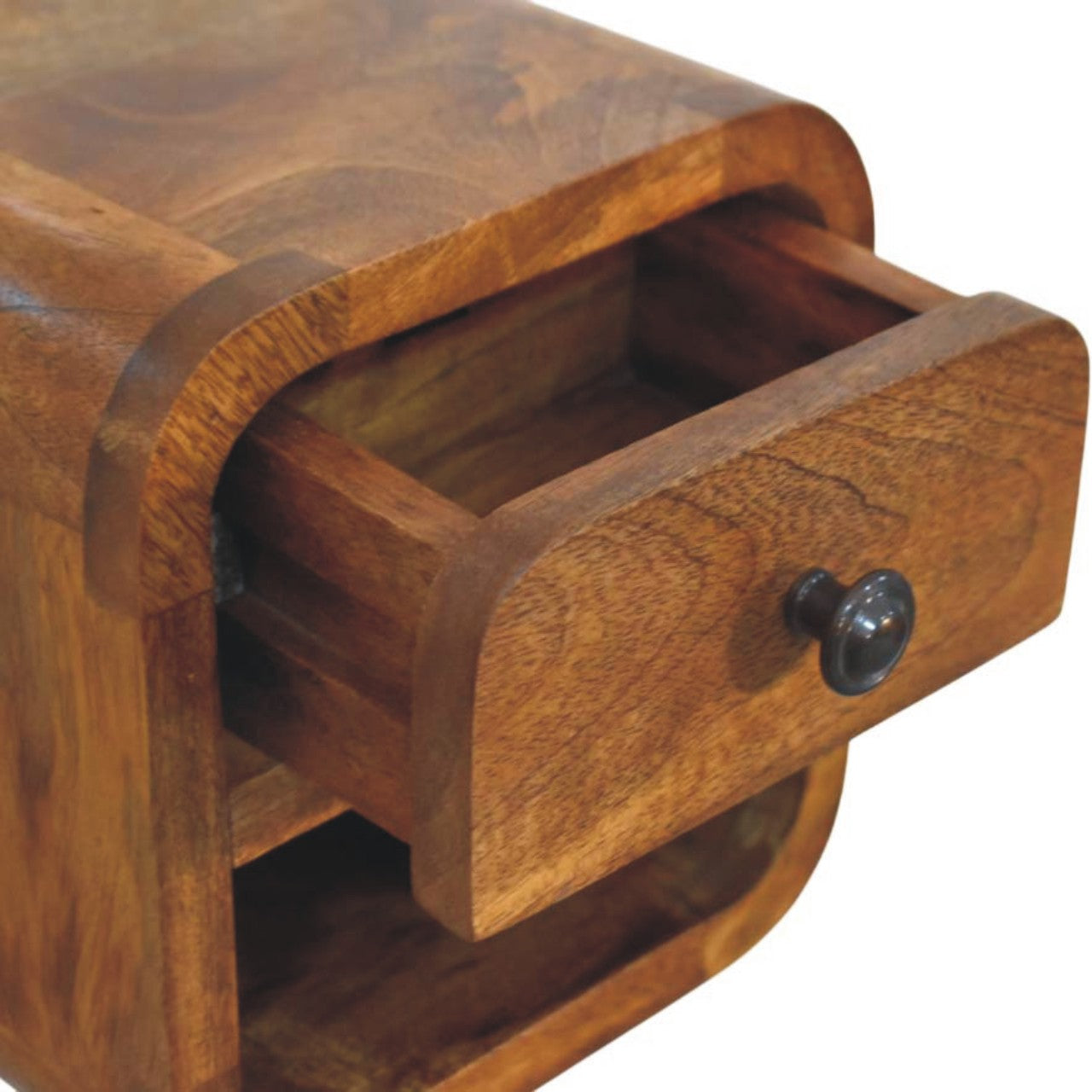 Solid Wood Curved Wall Mounted Bedside