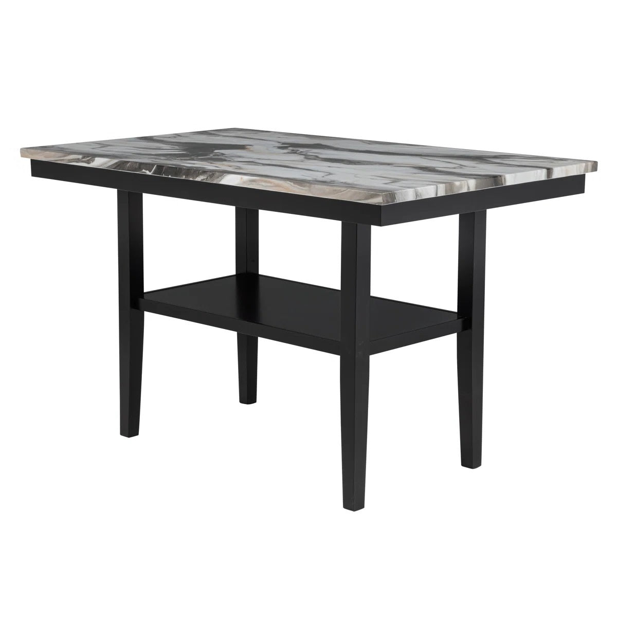 60" Counter Dining Table with Storage Bottom Shelf