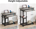 28"-39.3" Height Adjustable Portable Desk with USB Ports
