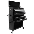 High Capacity Rolling Tool Chest with Wheels and Drawers, 8-Drawer Tool Storage Cabinet--BLACK
